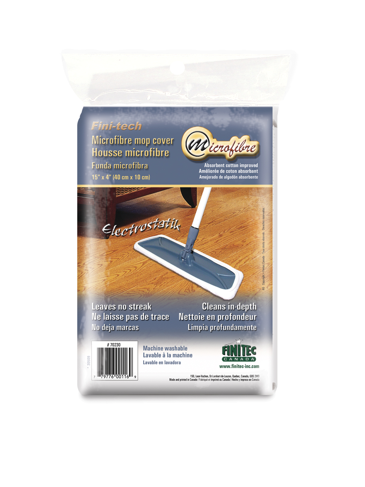 Housse de rechange pour vadrouille Finitech en microfibre, petit format