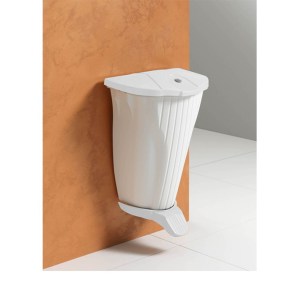 Poubelle murale 50L blanche Oyester avec pédale et couvercle blanc