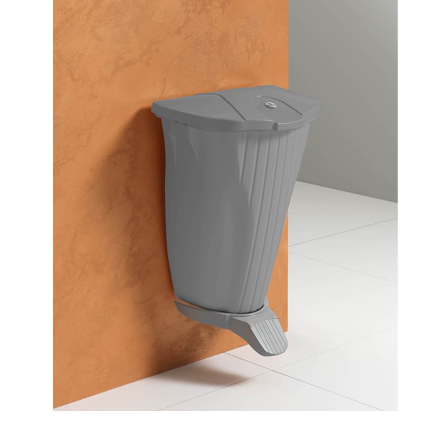 Poubelle murale 50L grise Oyester avec pédale et couvercle gris