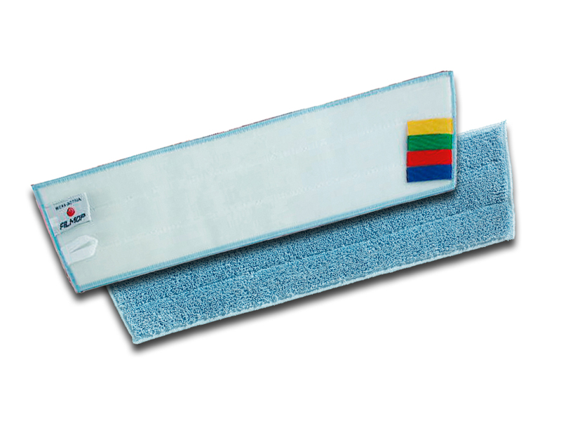 Tampon en microfibre bleue rase avec velcro 40 cm X 12 cm