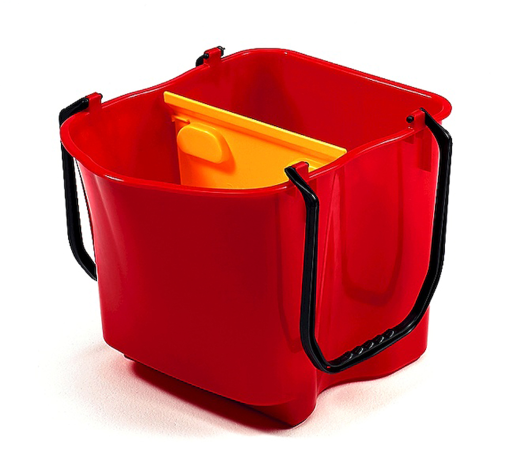 Seau rouge avec cloison amovible 28L (7.4 gal)