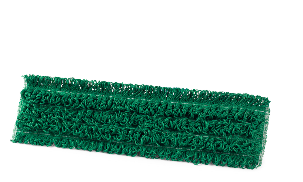 Tampon en microfibre verte bouclée avec velcro 41cm X 10 cm